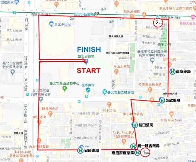 台北田徑場買口罩練跑路線