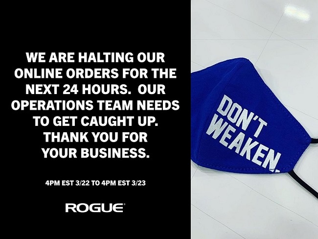 Rogue Fitness開始生產醫療用品