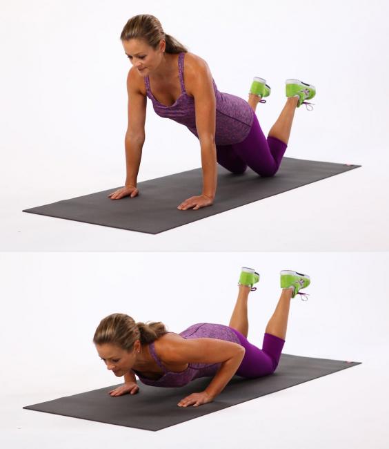 跪姿伏地挺身 Knee push ups
