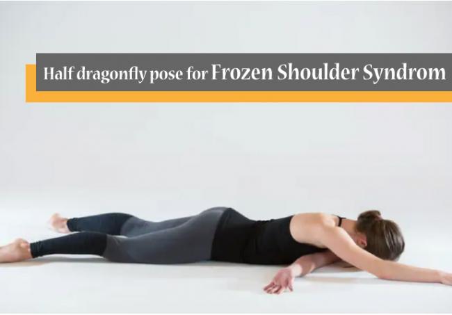 Half dragonfly pose