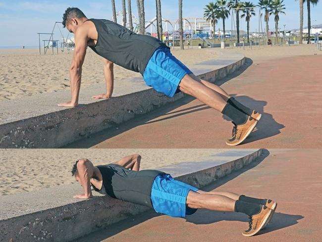 上斜伏地挺身 INCLINE PUSH-UPS
