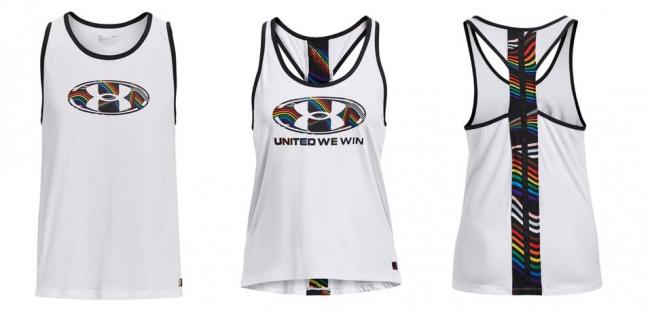 男 UA Pride 背心 $1,080、女 UA Pride 背心 $1,280