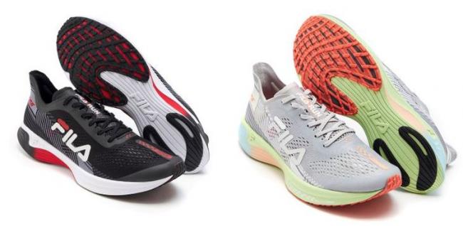 FILA KR5 男專業慢跑鞋，型號：1-J037W-012 定價 / FILA KR5 女專業慢跑鞋，型號：5-J037W-496。定價NTD$3,280