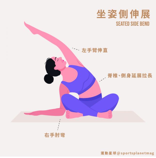 坐姿側伸展