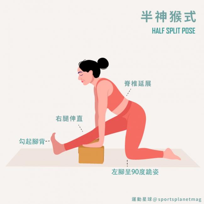 半神猴式 Half Split Pose